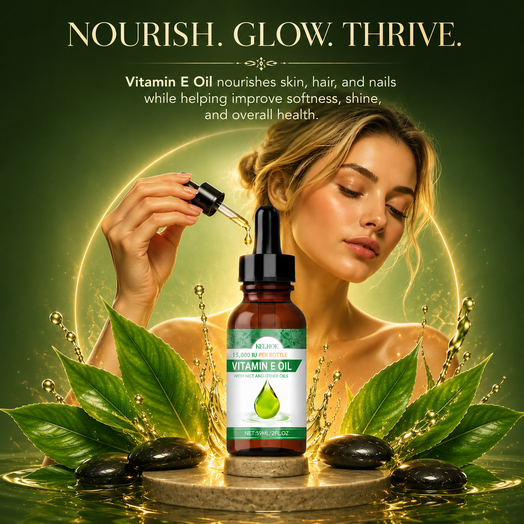 EELHOE Vitamin E Oil Repair Perm Damage Dry Frizz Moisturizing Skin Care Multi-Active Essential Oil