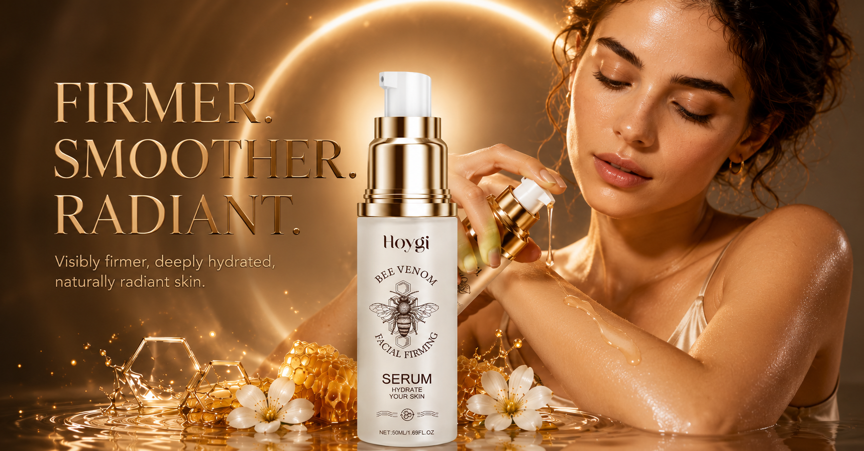 Hoygi Bee Venom Facial Essence, Hydrating, Moisturizing And Refreshing Collagen Firming Skin Care Essence