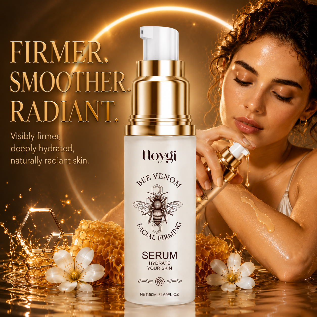 Hoygi Bee Venom Facial Essence, Hydrating, Moisturizing And Refreshing Collagen Firming Skin Care Essence